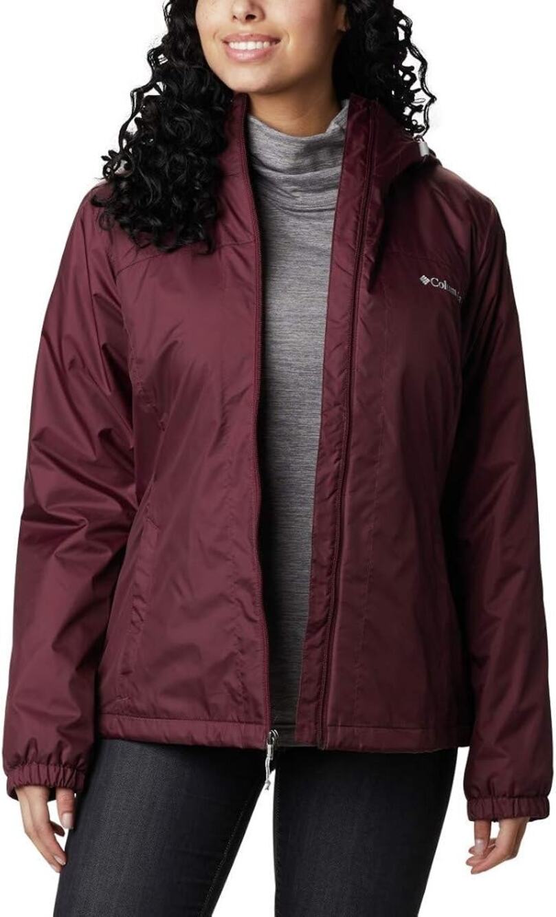 Columbia Womens 1X Maroon Switchback Sherpa Lined Jacket Gorpcore Outdoor HR11-3